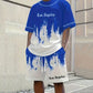 🌊 9 Super Cool Sets💥Men's Graphic Print T-Shirt & Shorts Set
