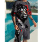 🌊 9 Super Cool Sets💥Men's Graphic Print T-Shirt & Shorts Set