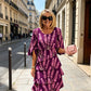 👗 40% OFF! ✨ Tiered Midi Dress – Floral Pattern, Split Sleeves, Flowy, Elegant 🌸