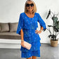 👗 40% OFF! ✨ Tiered Midi Dress – Floral Pattern, Split Sleeves, Flowy, Elegant 🌸