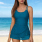 ⏰🔥40% OFF! 👙 Double Strap Ruched Skirted Swimsuit – Flattering, Comfortable & Perfect for Summer Vacations 🌊✨