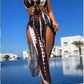 👙50% OFF! ✨ Striped Two-Piece Swimsuit – Halter Neck Tie, Ring Detail, High Stretch 🌊