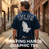👕50% OFF !! 🔥Men's Praying Hands Graphic Tee