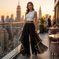 👖 40% OFF! ✨ Women's Wide-Leg Pants – Flowy, Gold Trim, Elegant, Versatile 🍂
