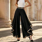 👖 40% OFF! ✨ Women's Wide-Leg Pants – Flowy, Gold Trim, Elegant, Versatile 🍂