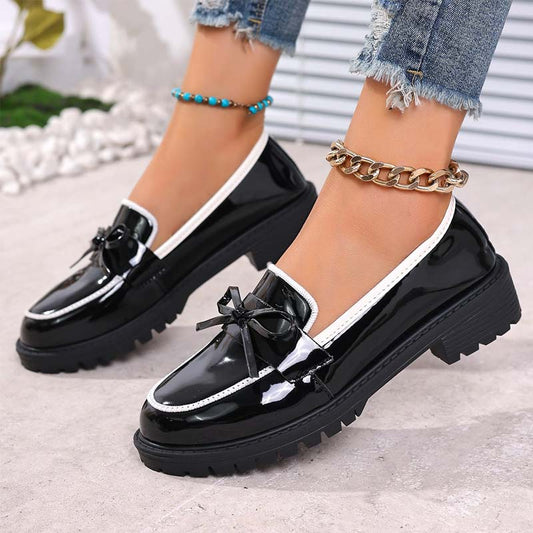 ✨👠Shine Bright, Step Light 🌸Women's Casual Patent Leather Bow Loafers