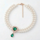 💙Paw-some Style 🐾Pet Pearl Necklace with Heart Gem Pendant