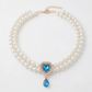 💙Paw-some Style 🐾Pet Pearl Necklace with Heart Gem Pendant