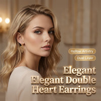 💛Romantic Double Heart Shine ✨Elegant Sparkling Heart Hoop Earrings