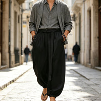 🩳Loose Comfort, Bold Edge 🖤Men's Casual Harem Pants with Elastic Ankles
