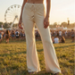 👖Lace Detail, Effortless Elegance 🌿Women's High-Waist Flared Pants with Lace Waistband