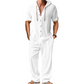 🌴Vacation Mode, Everyday Comfort 👕Men's Casual Hooded Shirt & Pants Set