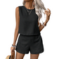 ✨Sunny Days, Effortless Sets 🌴Women's Solid-Color Casual Sleeveless Top and Shorts Set