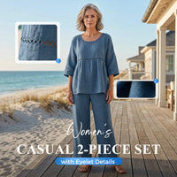 📢📢40% OFF !! ⏰Women's Casual 2-Piece Set with Eyelet Details