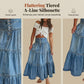 💙👗Denim Dreams, Effortless Chic 🌿Women's High Waisted Tiered A-Line Denim Maxi Skirt