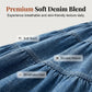 💙👗Denim Dreams, Effortless Chic 🌿Women's High Waisted Tiered A-Line Denim Maxi Skirt