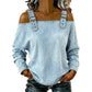 💙Denim Days, Effortless Style✨Women's Fashion Wide Strap Denim Top