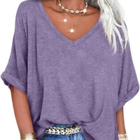 🥳SUMMER HOT SALE🥳💞50K+ SOLD!💥50% OFF! 🔥Women's Casual Loose V-Neck Top