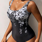 🏖️Summer Hot Sale ⚡50K+ SOLD!🩱🌊Fashion Printed One-Piece Swimsuit | Soft Stretch Fabric & Ruching Detail for an Instant Slimming Look