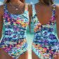 🏖️Summer Hot Sale ⚡50K+ SOLD!🩱🌊Fashion Printed One-Piece Swimsuit | Soft Stretch Fabric & Ruching Detail for an Instant Slimming Look