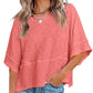 ☀️2026 HOT SALE 40% OFF💃🌸Women's Solid Color Splicing Loose Five Points Flare Sleeve T-Shirt