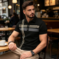🏕️New arrival 40% OFF💪Men's Striped Short Sleeve Collared Top