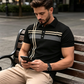 🏕️New arrival 40% OFF💪Men's Striped Short Sleeve Collared Top