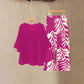 📢📢40% OFF !! ⏰Wemon's Elegant Flowy Top & Printed Pants Set