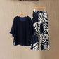📢📢40% OFF !! ⏰Wemon's Elegant Flowy Top & Printed Pants Set