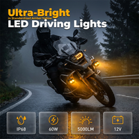 💐50% OFF ! Dual-Color LED Motorcycle Spotlight – White/Amber for All Weather ⚡🏍️