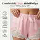 🩳 50% OFF NOW! ✨ Satin Lace Trim Shorts – Effortless Summer Chic – Soft, breathable & perfect for lounging or beach-to-bar looks 🌿