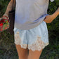 🌿Effortless Summer Chic ✨Satin Lace Trim Shorts