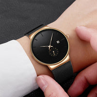 ⌚  40% OFF ! ✨ Men's Minimalist Quartz Watch – Waterproof, Stainless Steel Mesh ✨