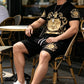 👕 50% OFF NOW! 👑 Men's Gold Crest Print T-Shirt & Shorts Set – Stylish, breathable & perfect for casual summer days or sporty looks 🩳
