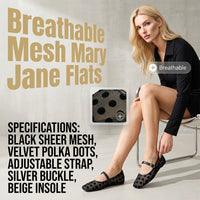 Polka Dot Mesh Mary Jane Flats
