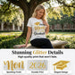 "Proud Mom" Script & Glitter Graduation Top