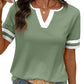 👚Women's Short Sleeve Color Block Tee
