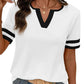 👚Women's Short Sleeve Color Block Tee