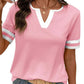 👚Women's Short Sleeve Color Block Tee