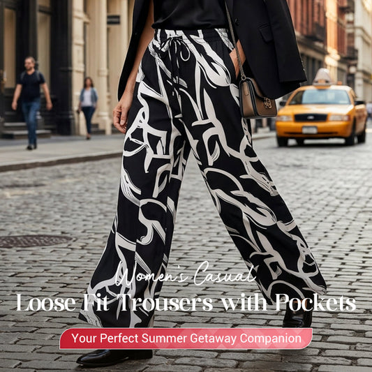 👖40% OFF！🌿Women's Casual Loose Fit Trousers with Pockets