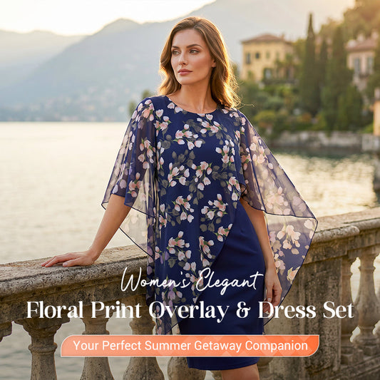 👗 40% OFF! ✨ Floral Overlay & Dress Set – Elegant, Feminine ✨