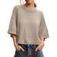 🌸 Effortless Cropped Sweater ✨Women's Short Sleeve Loose-Fit Cropped Sweater