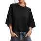 🌸 Effortless Cropped Sweater ✨Women's Short Sleeve Loose-Fit Cropped Sweater