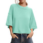 🌸 Effortless Cropped Sweater ✨Women's Short Sleeve Loose-Fit Cropped Sweater
