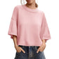 🌸 Effortless Cropped Sweater ✨Women's Short Sleeve Loose-Fit Cropped Sweater