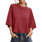 🌸 Effortless Cropped Sweater ✨Women's Short Sleeve Loose-Fit Cropped Sweater