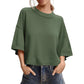 🌸 Effortless Cropped Sweater ✨Women's Short Sleeve Loose-Fit Cropped Sweater