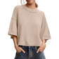 🌸 Effortless Cropped Sweater ✨Women's Short Sleeve Loose-Fit Cropped Sweater