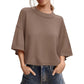 🌸 Effortless Cropped Sweater ✨Women's Short Sleeve Loose-Fit Cropped Sweater