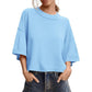 🌸 Effortless Cropped Sweater ✨Women's Short Sleeve Loose-Fit Cropped Sweater